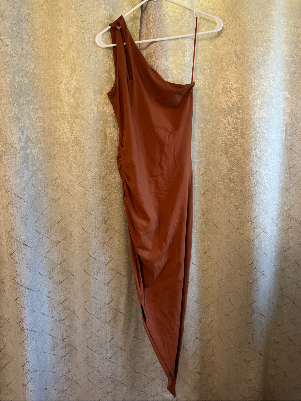 Susana Monaco Rust One-Shoulder Dress